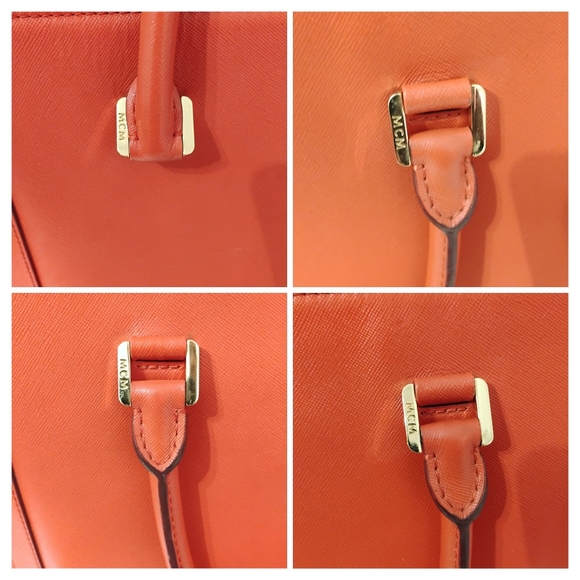 EUC MCM Modern Briefcase/Laptop Bag - Orange Saffiano Leather - Picture 9 of 16